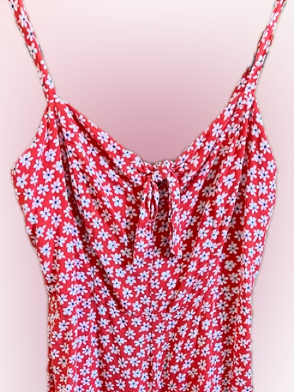 Old Navy Red Floral Jumpsuit